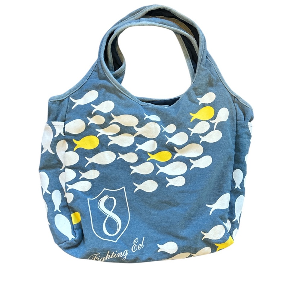 Fighting Eel Blue Fish Print Women's Bag